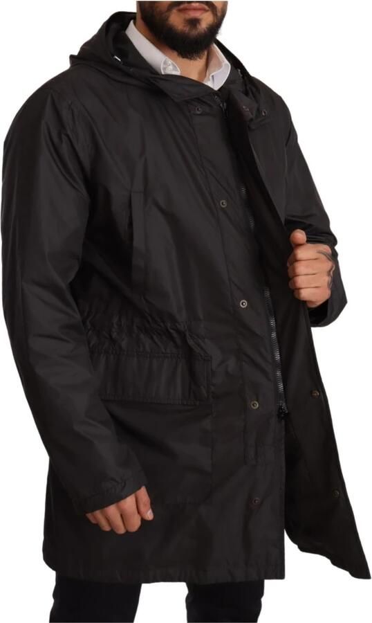 Dolce & Gabbana Zwarte heren trenchcoat met capuchon Black Heren - Foto 4
