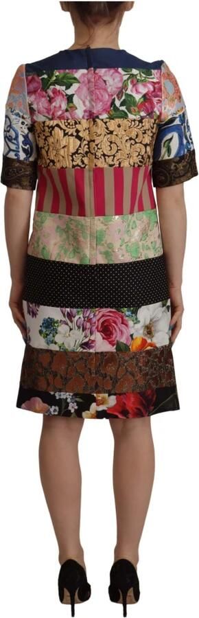 Dolce & Gabbana Multicolor Pachwork Floral Sheath Jaquard Mini Gown Dress Meerkleurig Dames - Foto 6