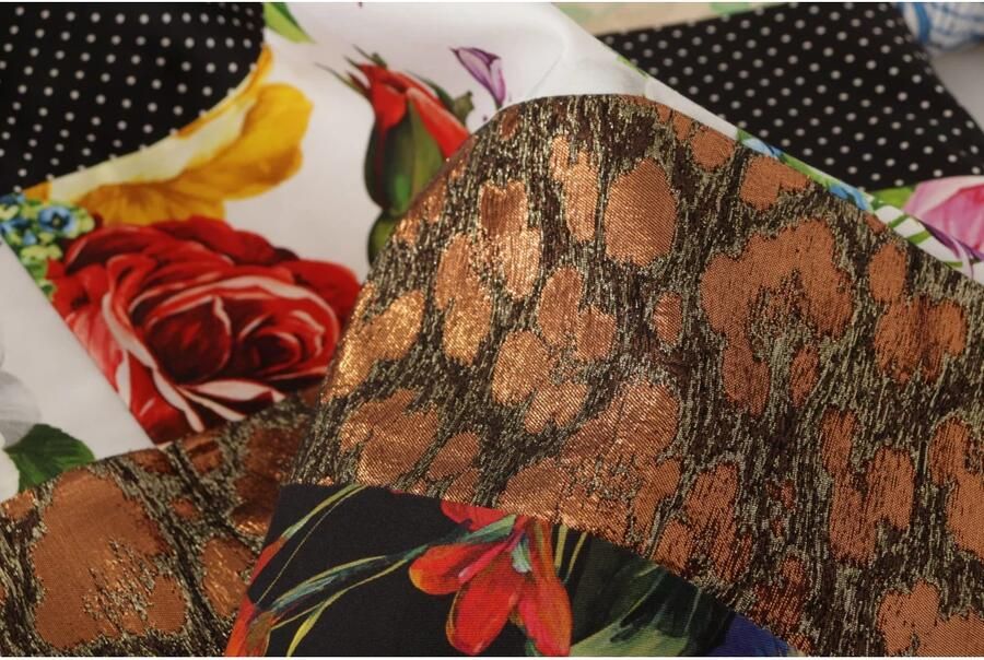 Dolce & Gabbana Multicolor Pachwork Floral Sheath Jaquard Mini Gown Dress Meerkleurig Dames - Foto 4