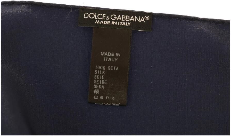 Dolce & Gabbana Zijden Zakdoek Blauw Blue Heren - Foto 2