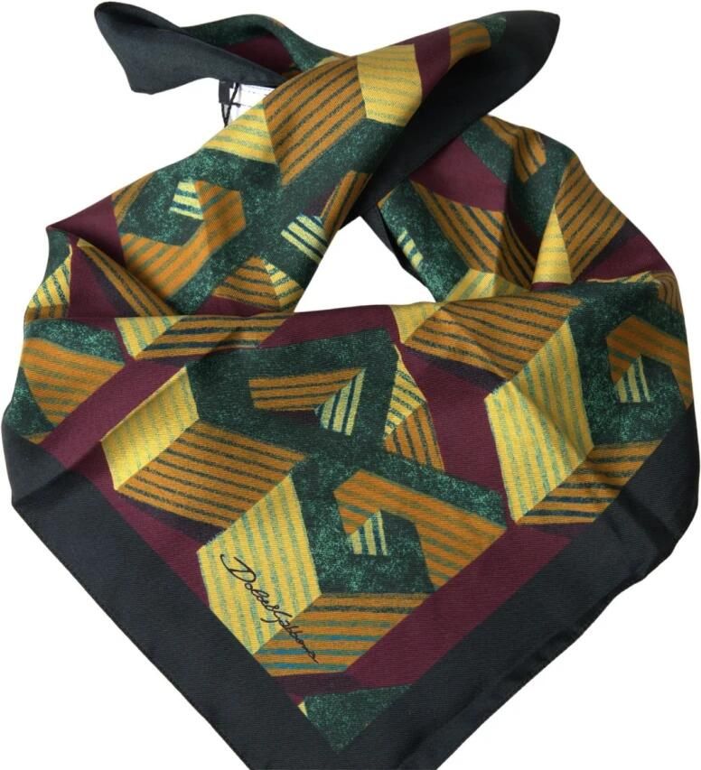 Dolce & Gabbana Luxe Multicolor Bedrukte Zakdoek Sjaal Multicolor Heren - Foto 2