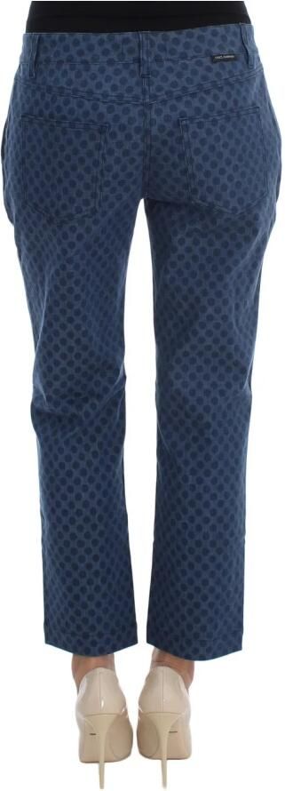 Dolce & Gabbana Blauwe Polka Gestippelde Stretch Capri Jeans Blue Dames - Foto 5