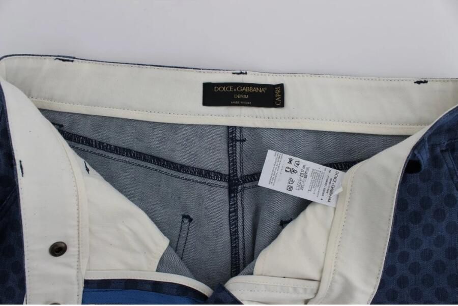 Dolce & Gabbana Blauwe Polka Gestippelde Stretch Capri Jeans Blue Dames - Foto 3