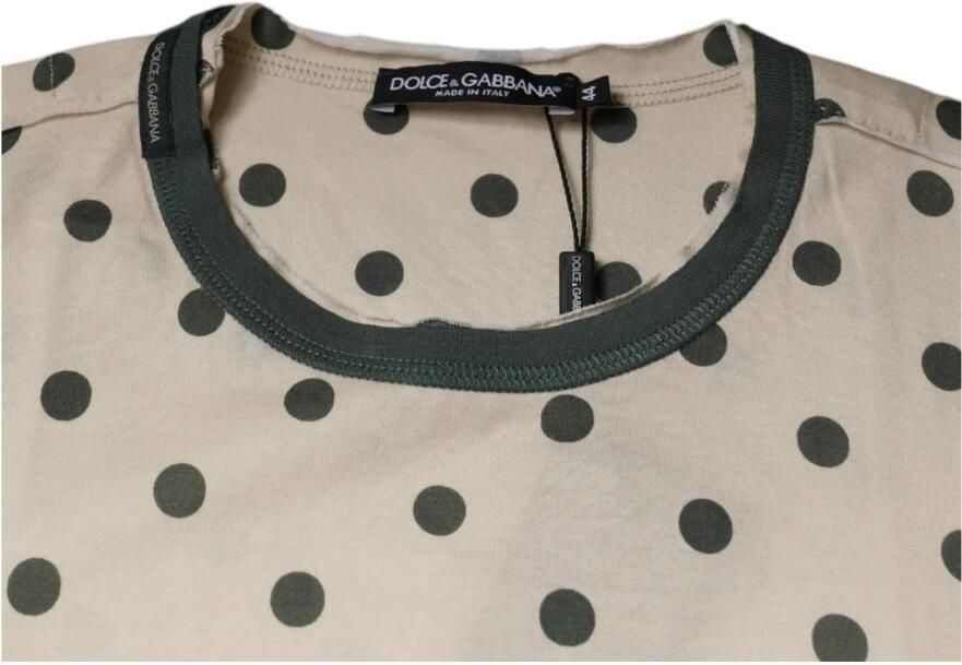 Dolce & Gabbana Polka Dot Grafische Print T-shirt Beige Heren - Foto 5