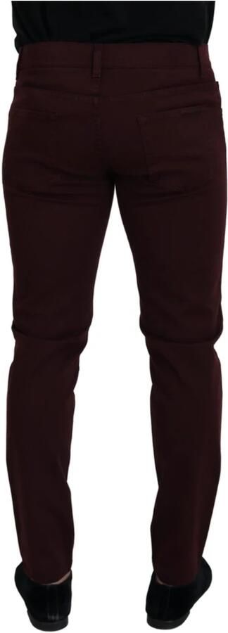 Dolce & Gabbana Bordeaux Slim Fit Jeans Italiaanse Luxe Brown Heren - Foto 7