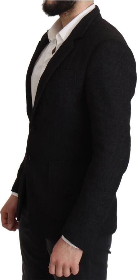 Dolce & Gabbana Zwarte Wollen Blazer met Koninginnebij Borduursel Black Heren - Foto 16