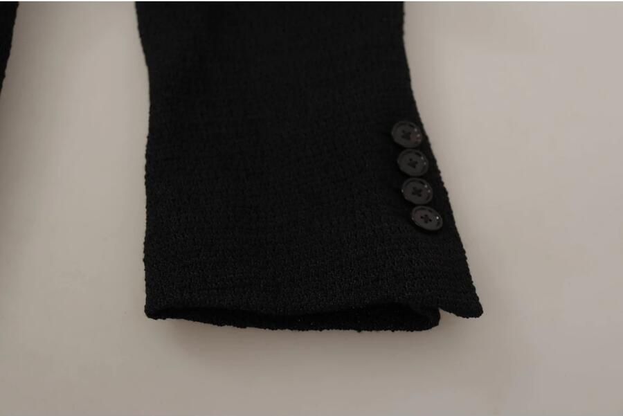 Dolce & Gabbana Zwarte Wollen Blazer met Koninginnebij Borduursel Black Heren - Foto 9