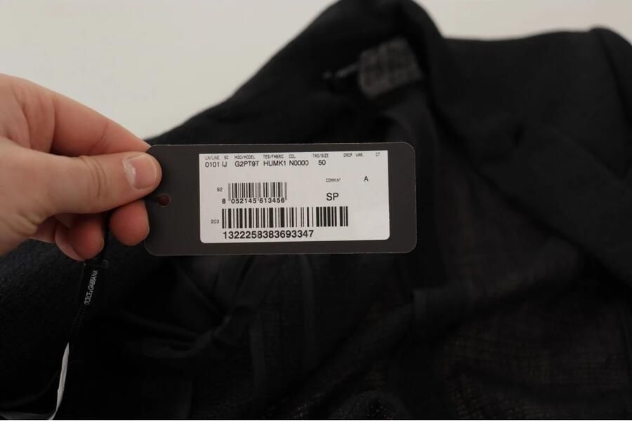 Dolce & Gabbana Zwarte Wollen Blazer met Koninginnebij Borduursel Black Heren - Foto 8