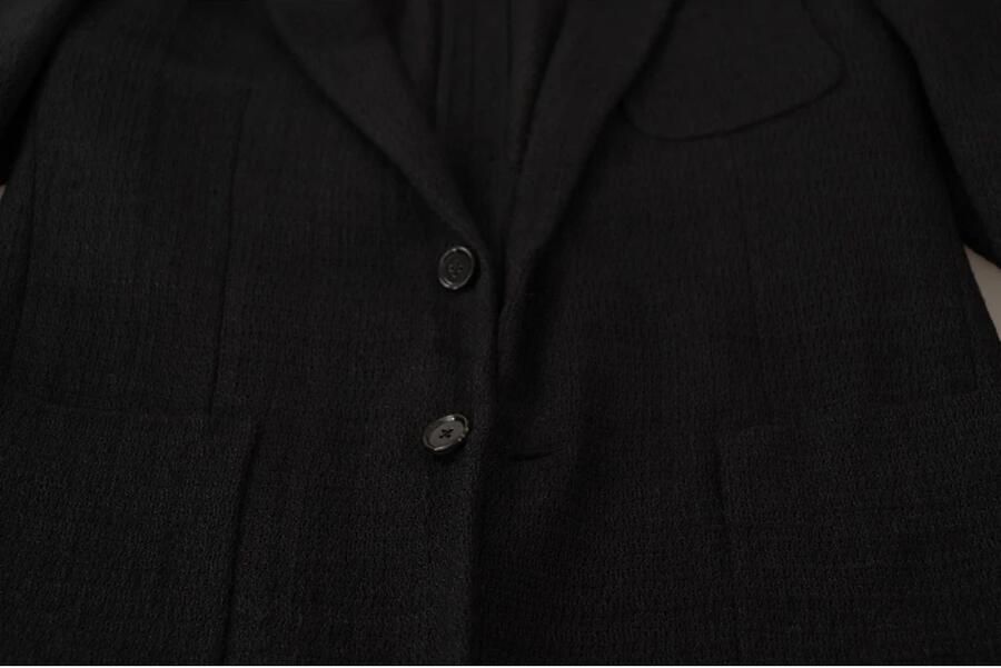 Dolce & Gabbana Zwarte Wollen Blazer met Koninginnebij Borduursel Black Heren - Foto 10