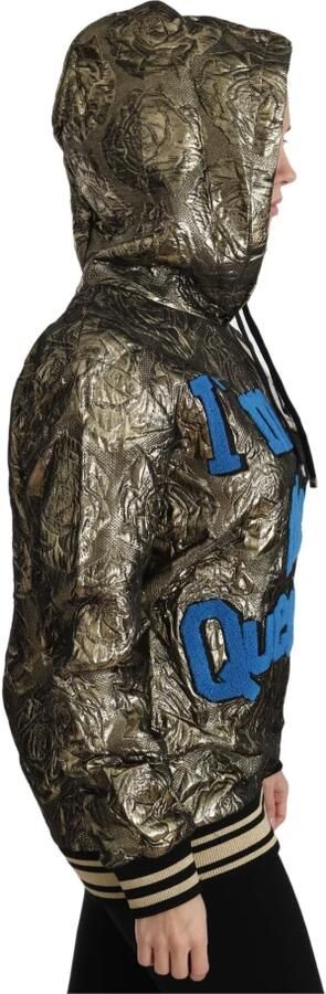 Dolce & Gabbana Queen Jacquard Goud Sweatshirt Hoodie Meerkleurig Dames - Foto 7