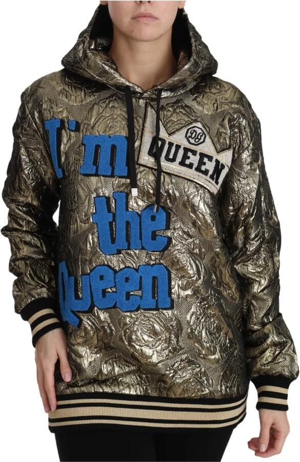Dolce & Gabbana Queen Jacquard Goud Sweatshirt Hoodie Meerkleurig Dames - Foto 2