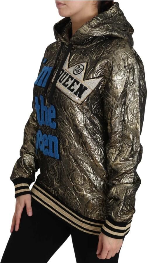 Dolce & Gabbana Queen Jacquard Goud Sweatshirt Hoodie Meerkleurig Dames - Foto 5
