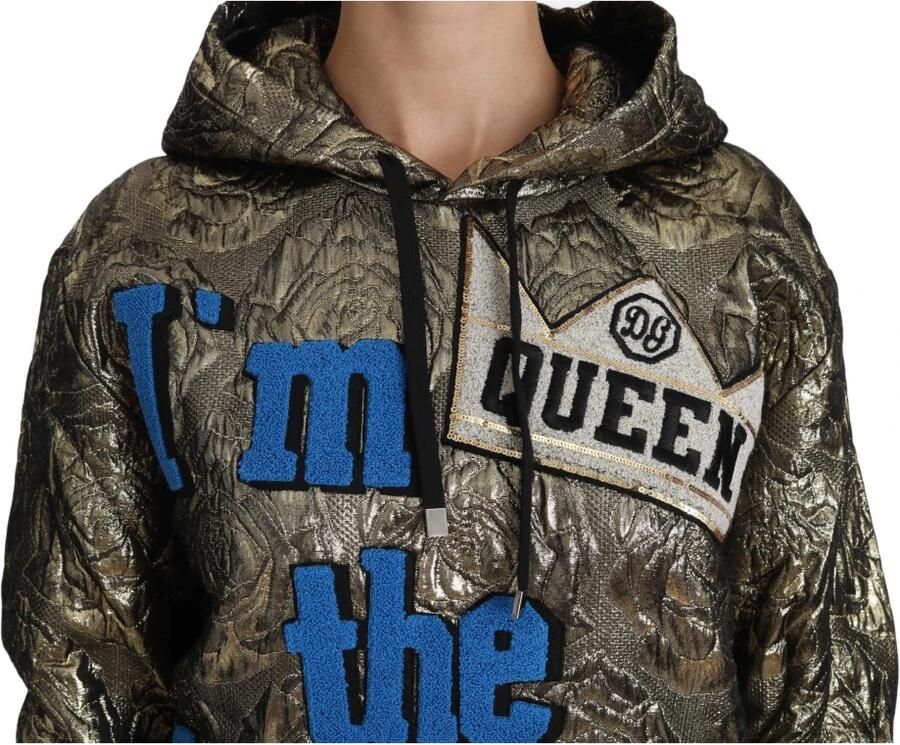Dolce & Gabbana Queen Jacquard Goud Sweatshirt Hoodie Meerkleurig Dames