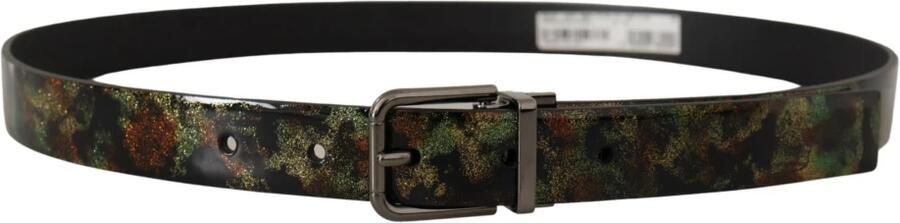 Dolce & Gabbana Zwart Fonkelend Leren Riem met Metalen Gesp Black Heren - Foto 2