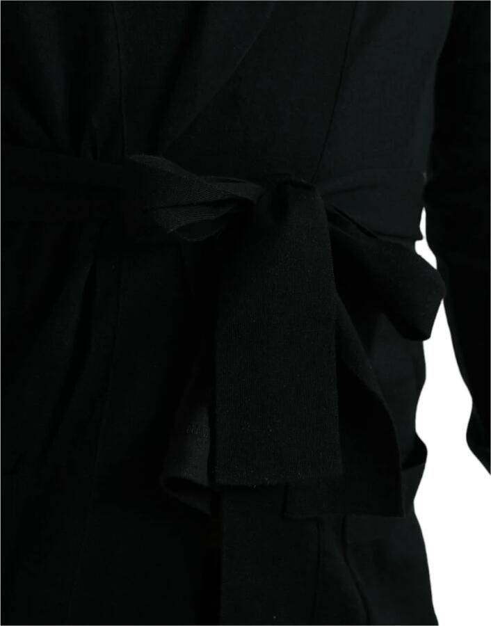 Dolce & Gabbana Luxe Zwarte Kasjmier Badjas met Tailleband Black Heren - Foto 2