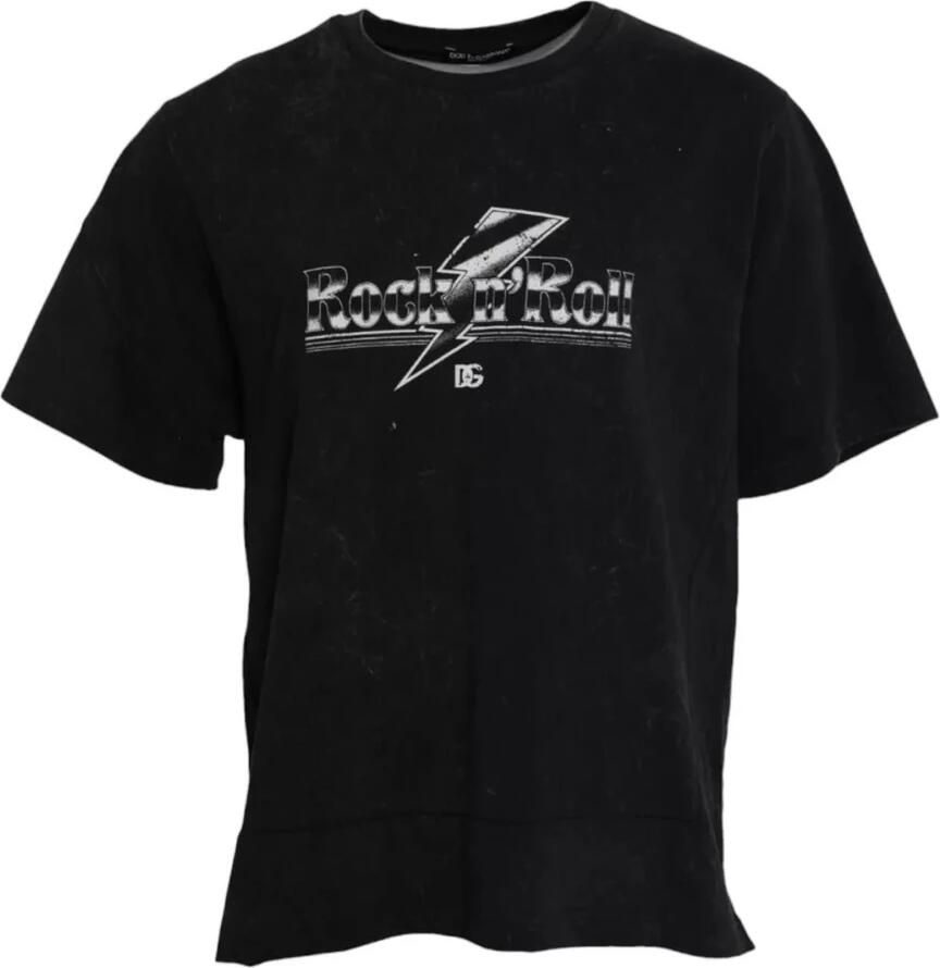 Dolce & Gabbana Rock 'n' Roll Grafische Print T-Shirt Black Dames