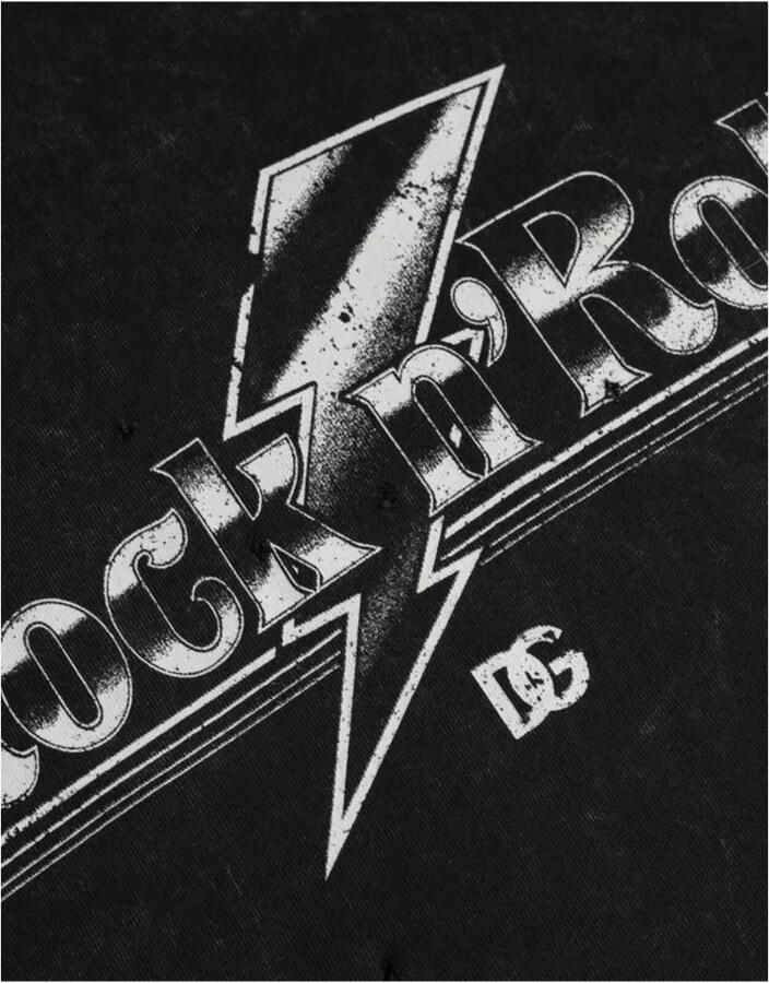 Dolce & Gabbana Rock 'n' Roll Grafische Print T-Shirt Black Dames - Foto 4