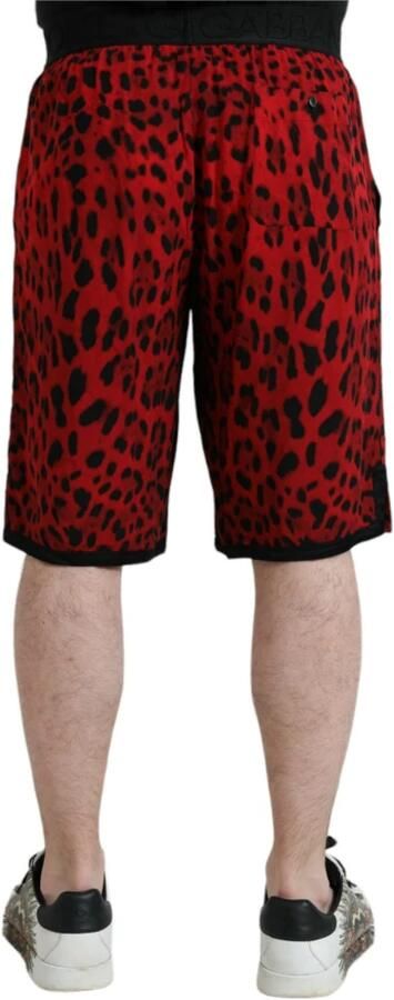 D&G Korte Broek D&G Rode shorts met luipaardprint Style PAN75018 - Foto 4