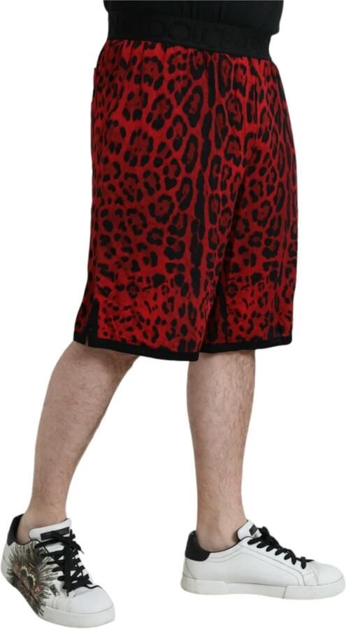 D&G Korte Broek D&G Rode shorts met luipaardprint Style PAN75018 - Foto 3