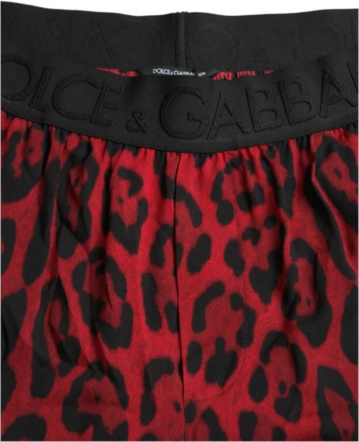 D&G Korte Broek D&G Rode shorts met luipaardprint Style PAN75018
