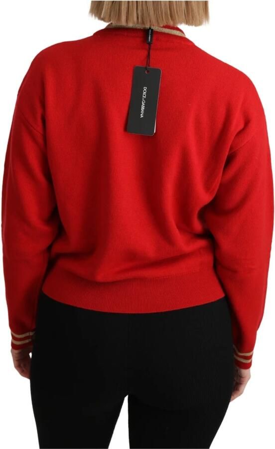 Dolce & Gabbana Red Knitted Cashmere Cartoon Top Sweater Rood Dames - Foto 2