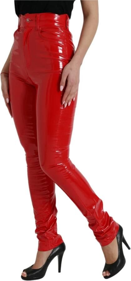 Dolce & Gabbana Luxe Rode High Waist Skinny Broek Red Dames - Foto 4