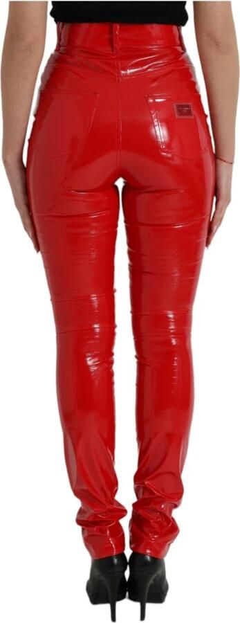 Dolce & Gabbana Luxe Rode High Waist Skinny Broek Red Dames - Foto 5