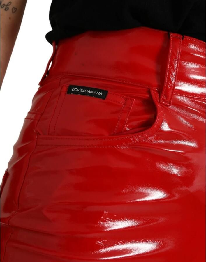 Dolce & Gabbana Luxe Rode High Waist Skinny Broek Red Dames - Foto 3