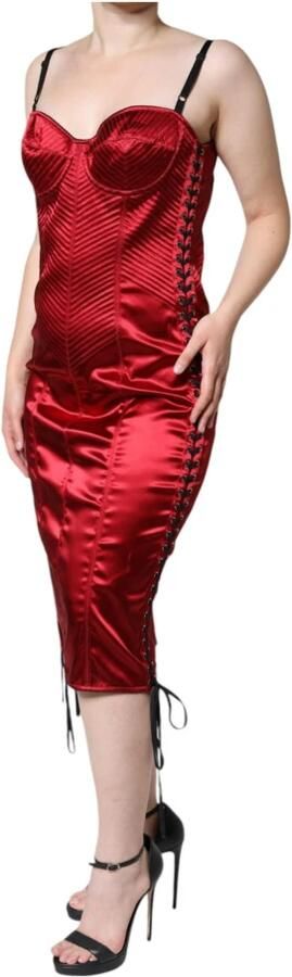 Dolce & Gabbana Rode Kant Bodycon Korset Jurk Red Dames - Foto 5