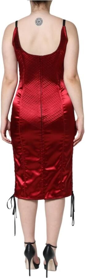 Dolce & Gabbana Rode Kant Bodycon Korset Jurk Red Dames - Foto 4