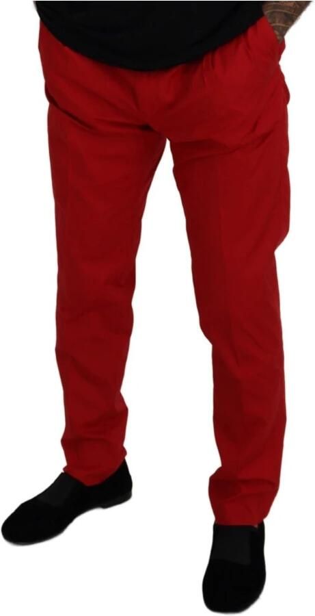 Dolce & Gabbana Rode Katoenen Broek Jeans Red Heren - Foto 5