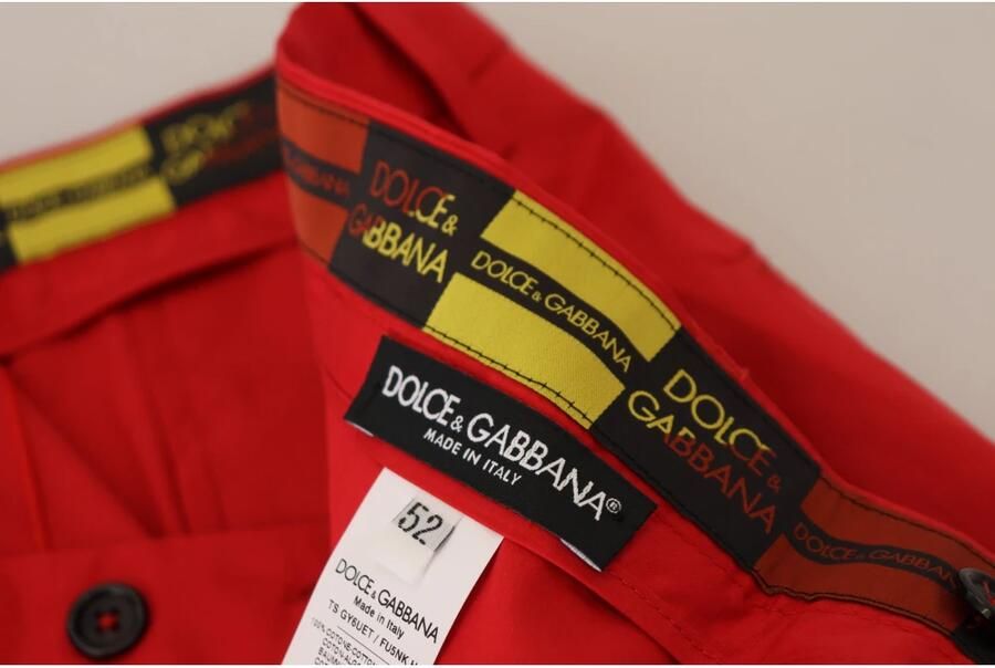 Dolce & Gabbana Rode Katoenen Broek Jeans Red Heren