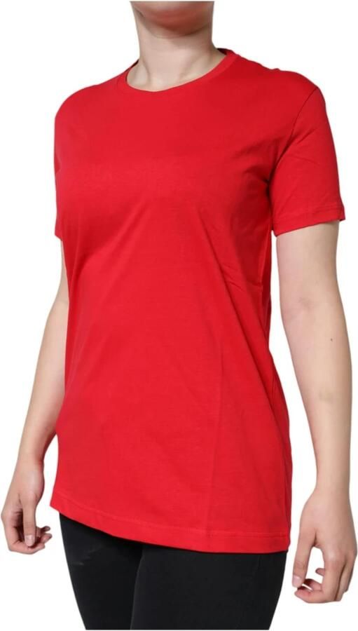 Dolce & Gabbana Rode Katoenen Logo T-shirt voor Vrouwen Red Dames - Foto 4