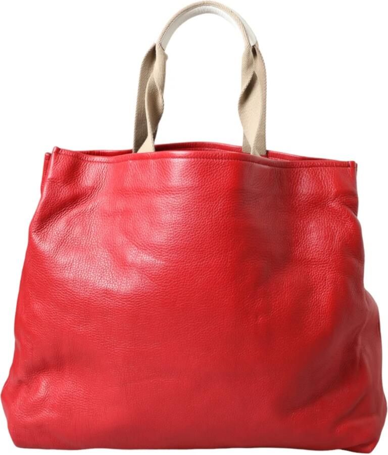 D&G Boodschappentas D&G Familie Appliqu Tote Rood Lederen Tote