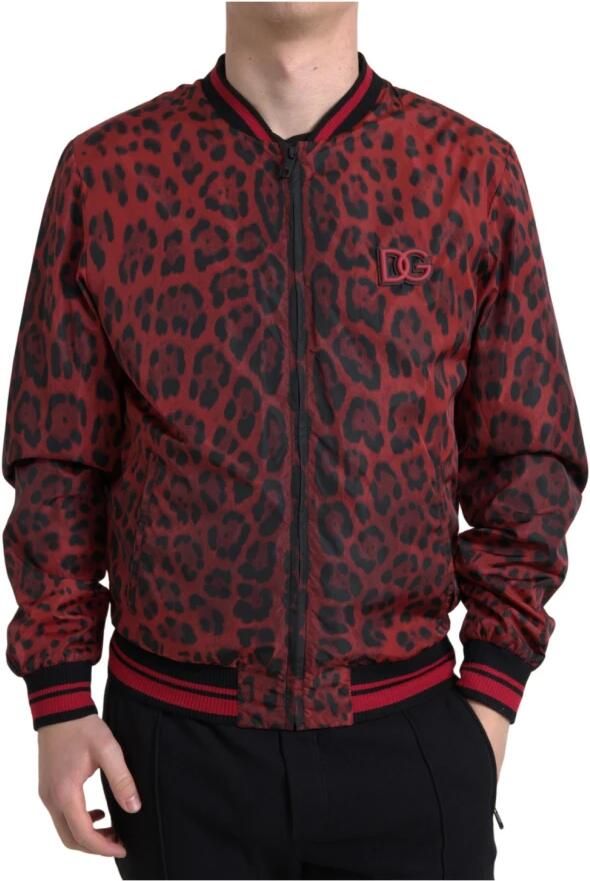 Dolce & Gabbana Rode Luipaardprint Bomberjack Multicolor Heren - Foto 6