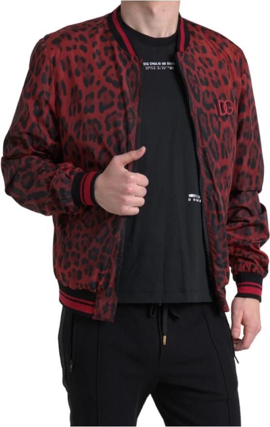 Dolce & Gabbana Rode Luipaardprint Bomberjack Multicolor Heren - Foto 7