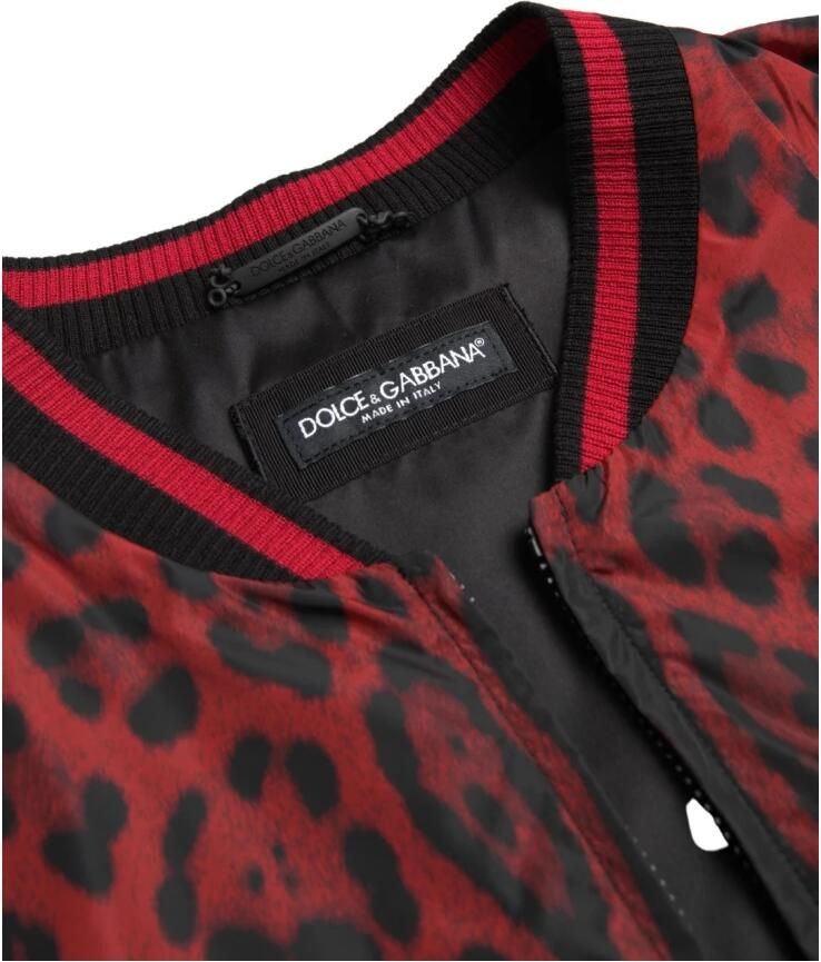 Dolce & Gabbana Rode Luipaardprint Bomberjack Multicolor Heren - Foto 2