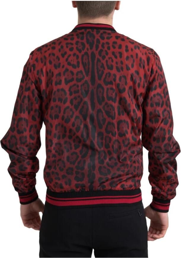 Dolce & Gabbana Rode Luipaardprint Bomberjack Multicolor Heren - Foto 5