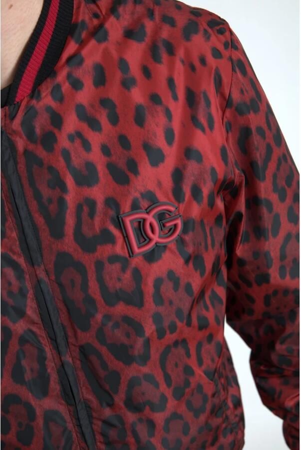 Dolce & Gabbana Rode Luipaardprint Bomberjack Multicolor Heren - Foto 3