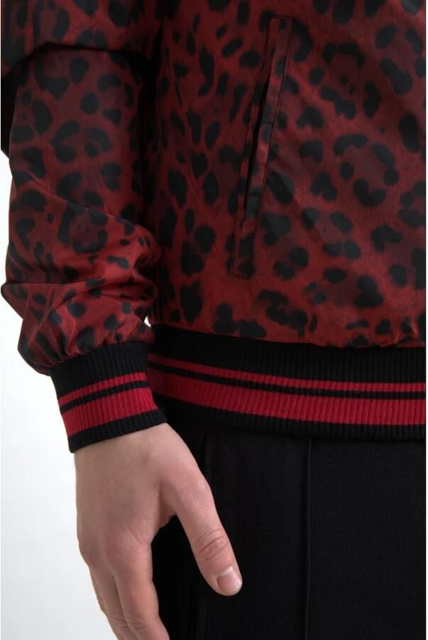 Dolce & Gabbana Rode Luipaardprint Bomberjack Multicolor Heren - Foto 4