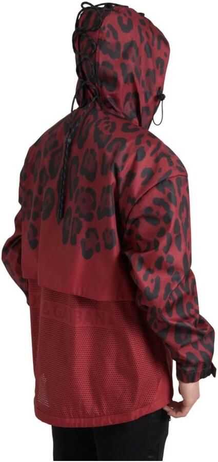Dolce & Gabbana Rode Luipaardprint Hooded Regenjas Multicolor Heren - Foto 4