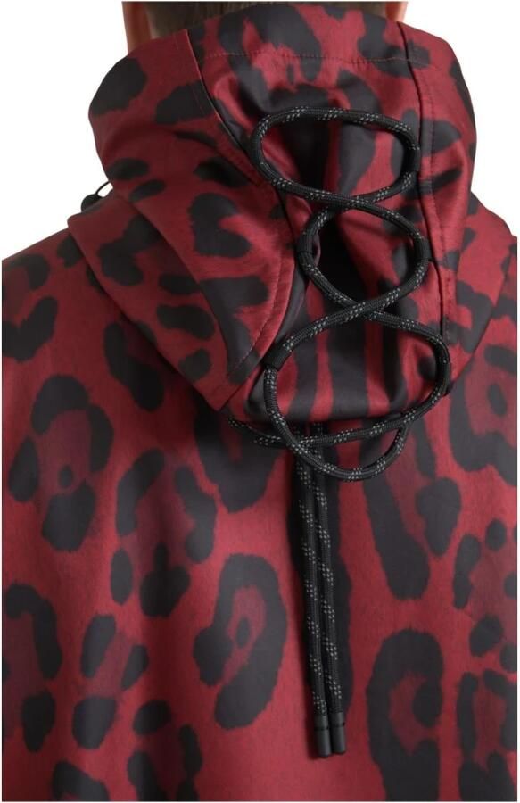 Dolce & Gabbana Rode Luipaardprint Hooded Regenjas Multicolor Heren - Foto 3
