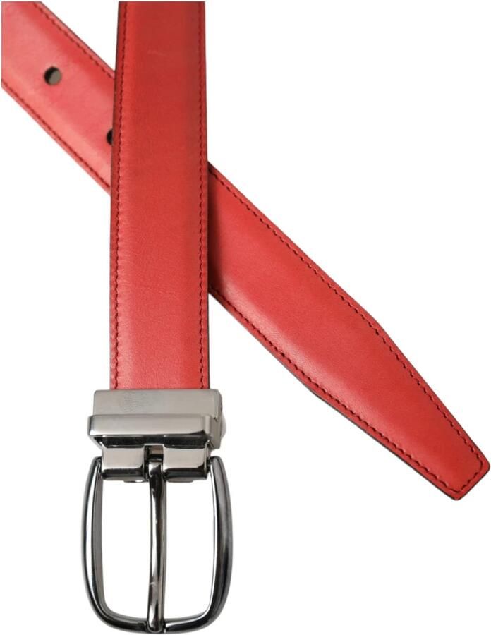 Dolce & Gabbana Rood Leren Metalen Gesp Riem Red Heren - Foto 3