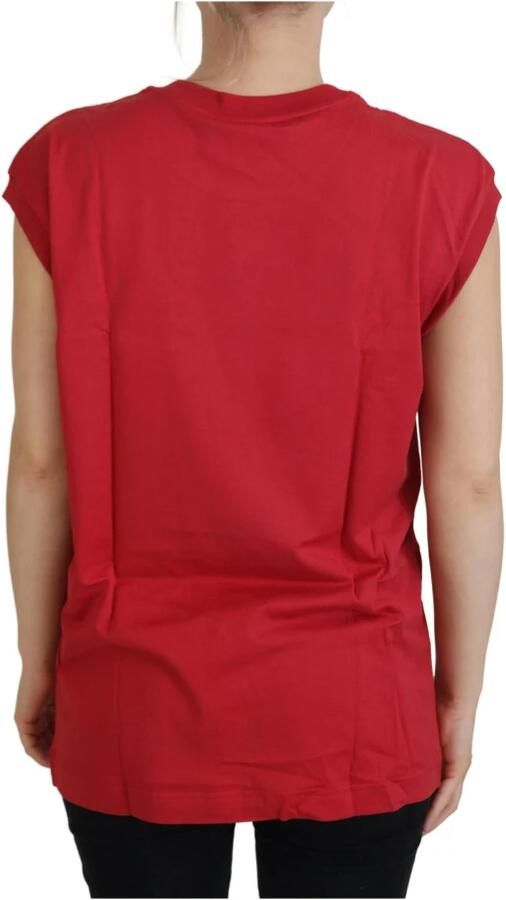 Dolce & Gabbana Rode Katoenen DG Logo Tank Top T-shirt Red Dames - Foto 3