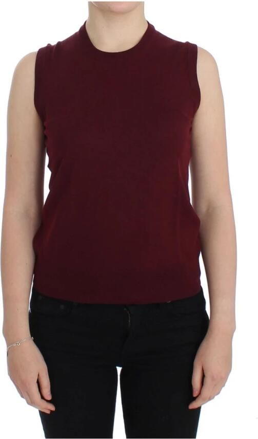 Dolce & Gabbana Rode Mouwloze Crewneck Vest Pullover Red Dames - Foto 8