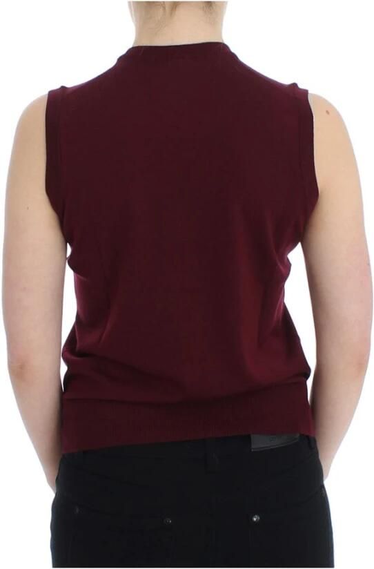 Dolce & Gabbana Rode Mouwloze Crewneck Vest Pullover Red Dames - Foto 4