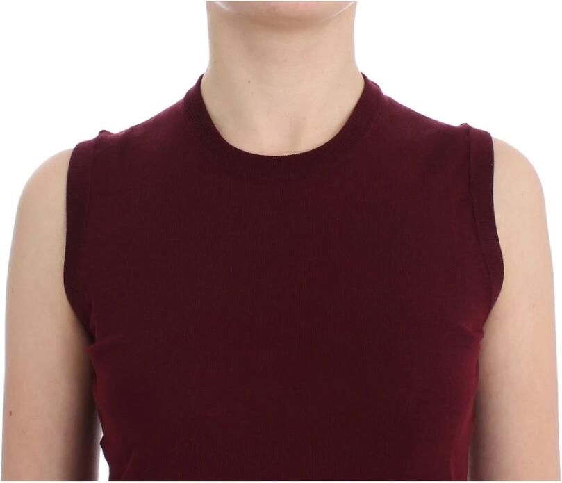 Dolce & Gabbana Rode Mouwloze Crewneck Vest Pullover Red Dames