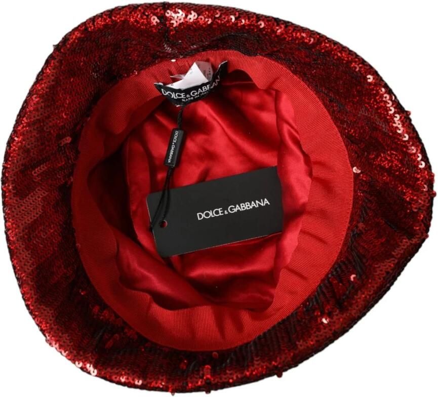 Dolce & Gabbana Rode Paillet Bucket Hat Red Heren - Foto 2