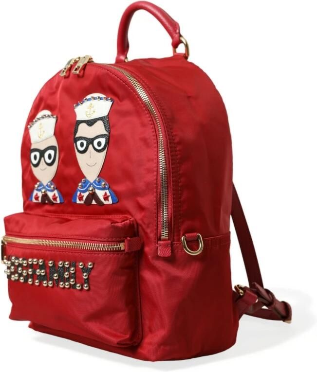 Dolce & Gabbana Rode Vulcano Versierde Rugzak Tas Red Unisex - Foto 4