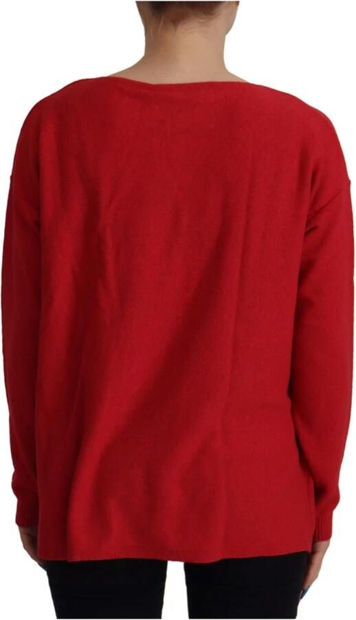 Dolce & Gabbana Rode Wol Gebreide Ronde Hals Trui Red Dames - Foto 3